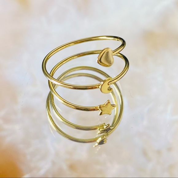 Adjustable Star Moon and Heart Ring - Picture 2 of 10